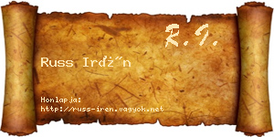 Russ Irén névjegykártya